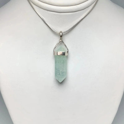 Aquamarine Double Terminated Point Pendant