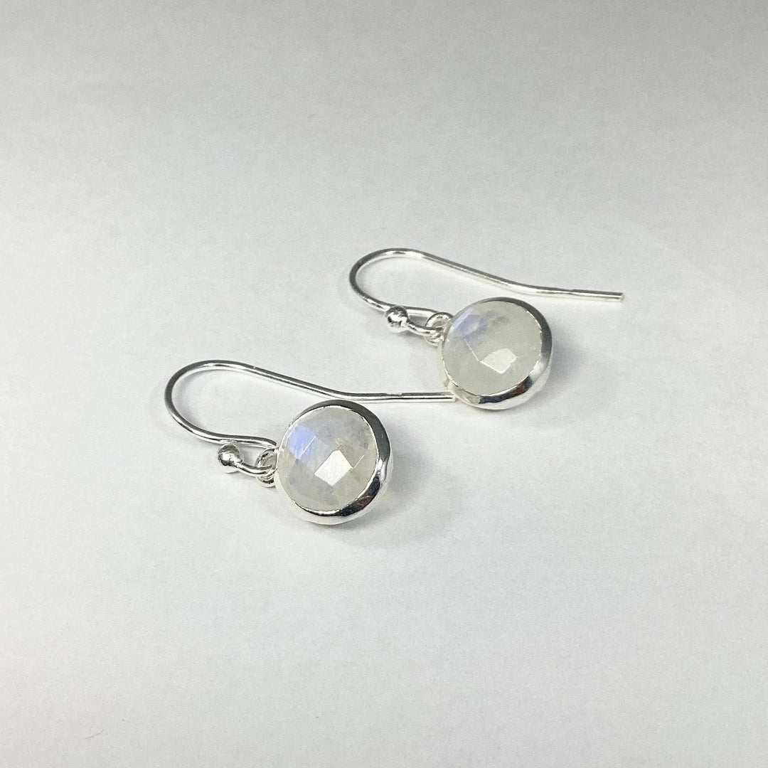 Rainbow Moonstone Dangle Earrings - Rocks and Gems Canada