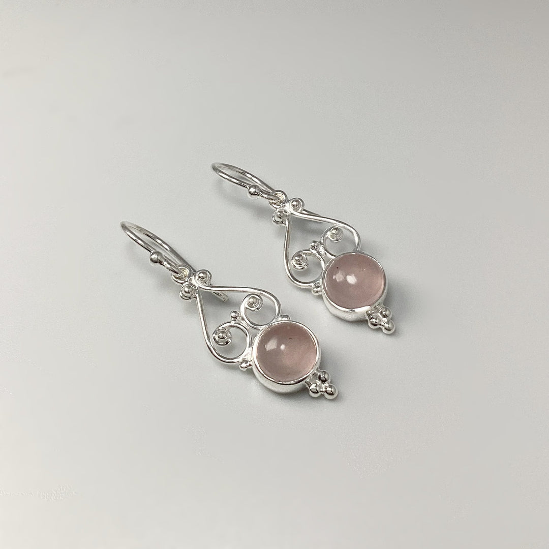 Rose Quartz Dangle Earrings - Rocks and Gems Canada