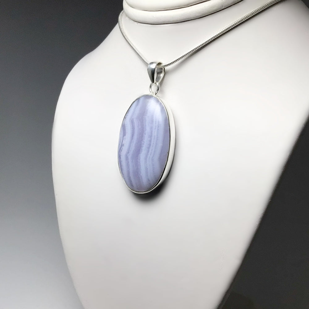 Blue Lace Agate Pendant - Rocks and Gems Canada
