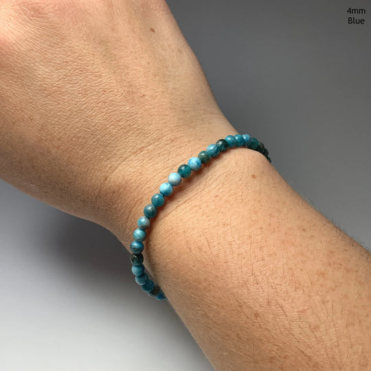 Blue Apatite Beaded Bracelet - Rocks and Gems Canada