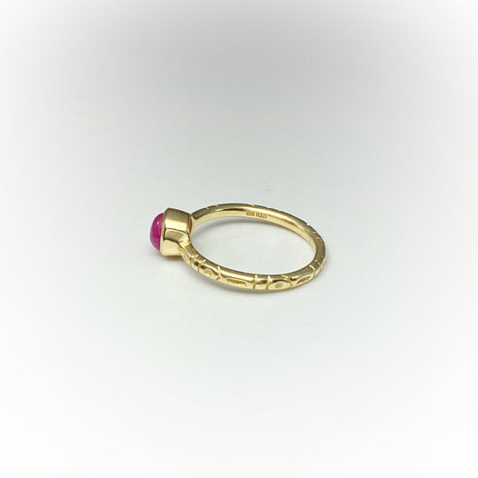 Pink Jade Gold Finish Ring - Rocks and Gems Canada