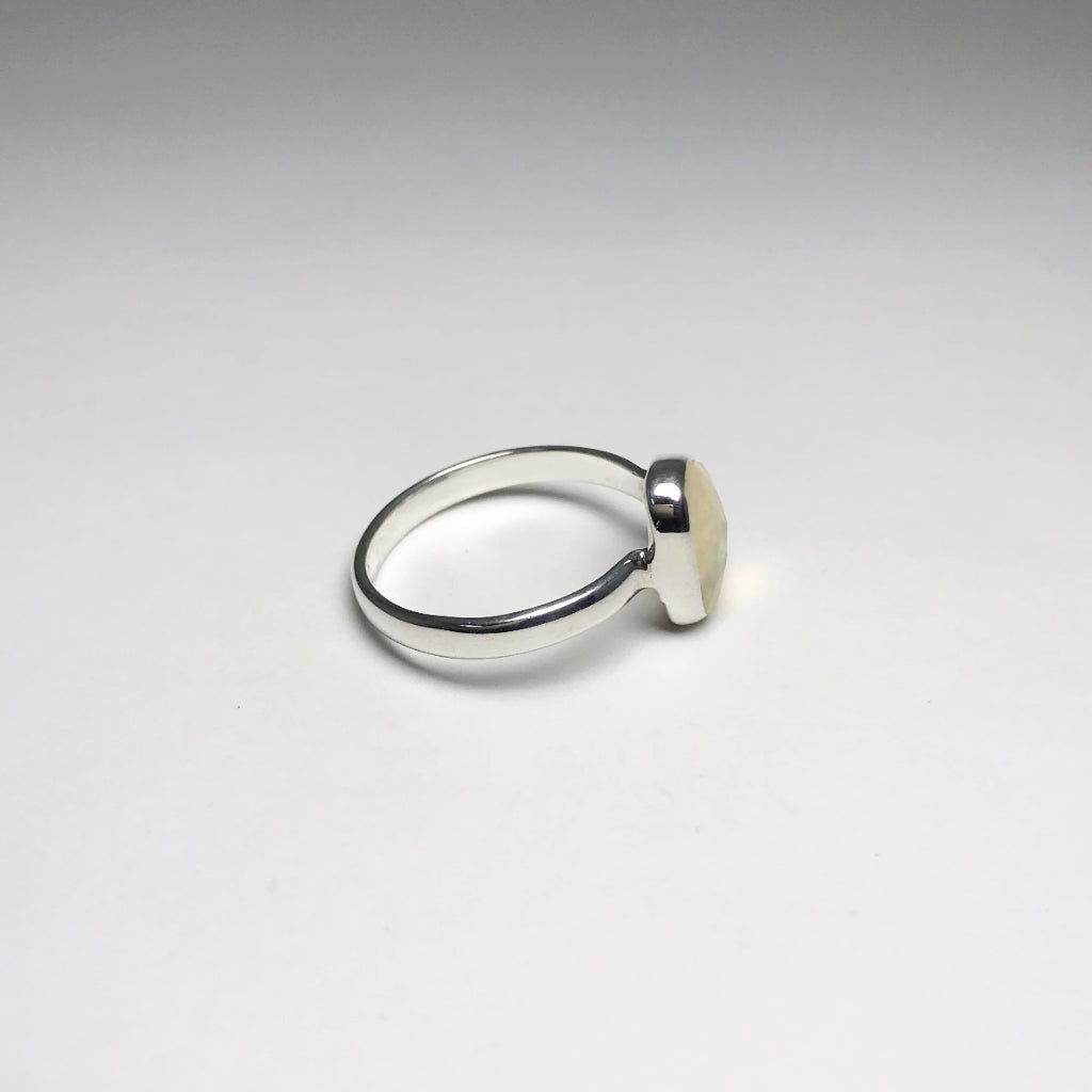Faceted Ethiopian Fire Opal Ring