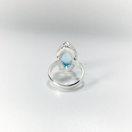 Blue Topaz Marquise Cut Ring - Rocks and Gems Canada
