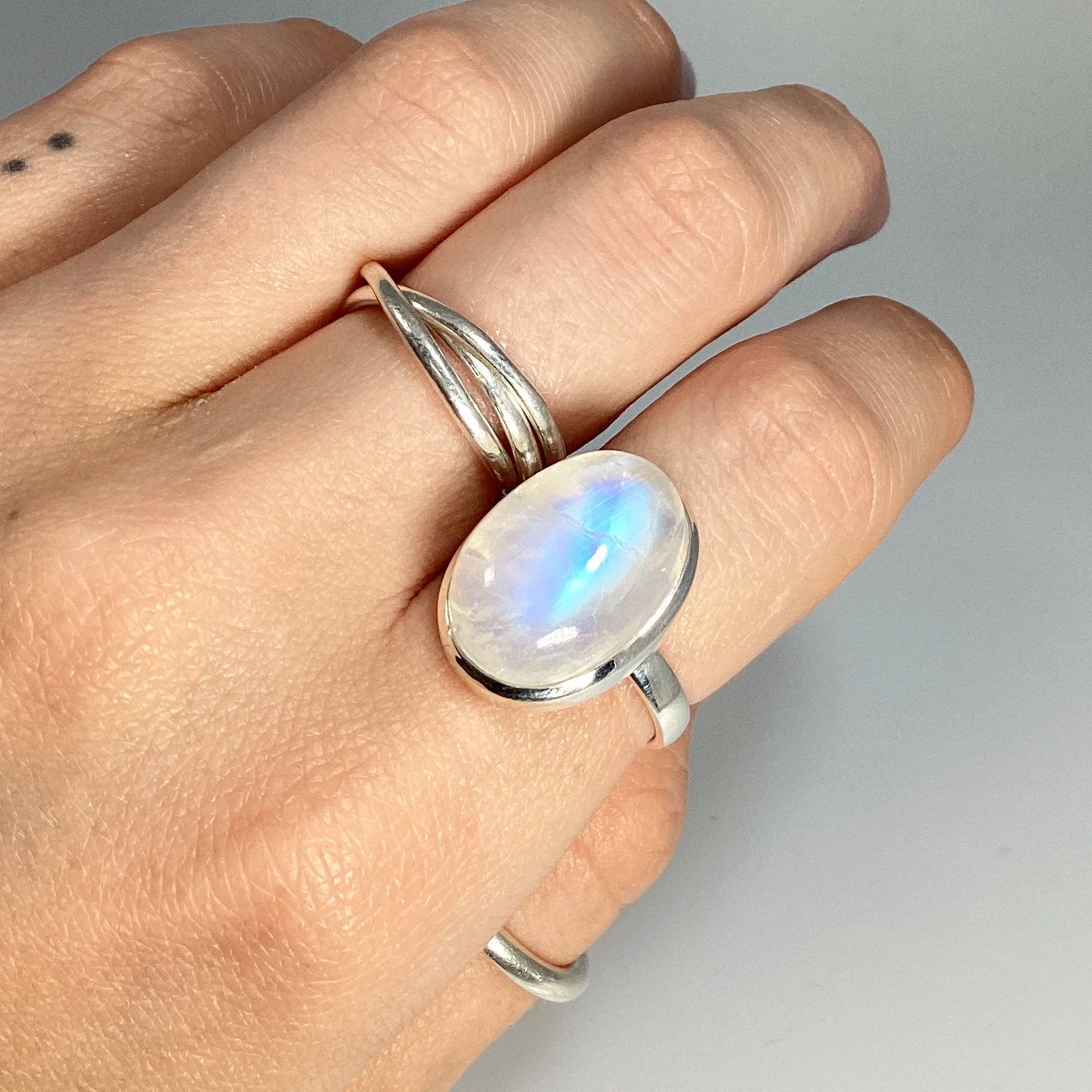 Rainbow Moonstone Ring - Size 7 - Rocks and Gems Canada