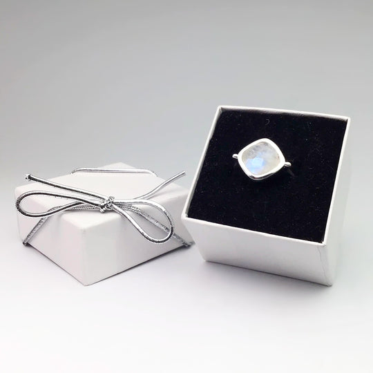 Rainbow Moonstone Ring - Rocks and Gems Canada