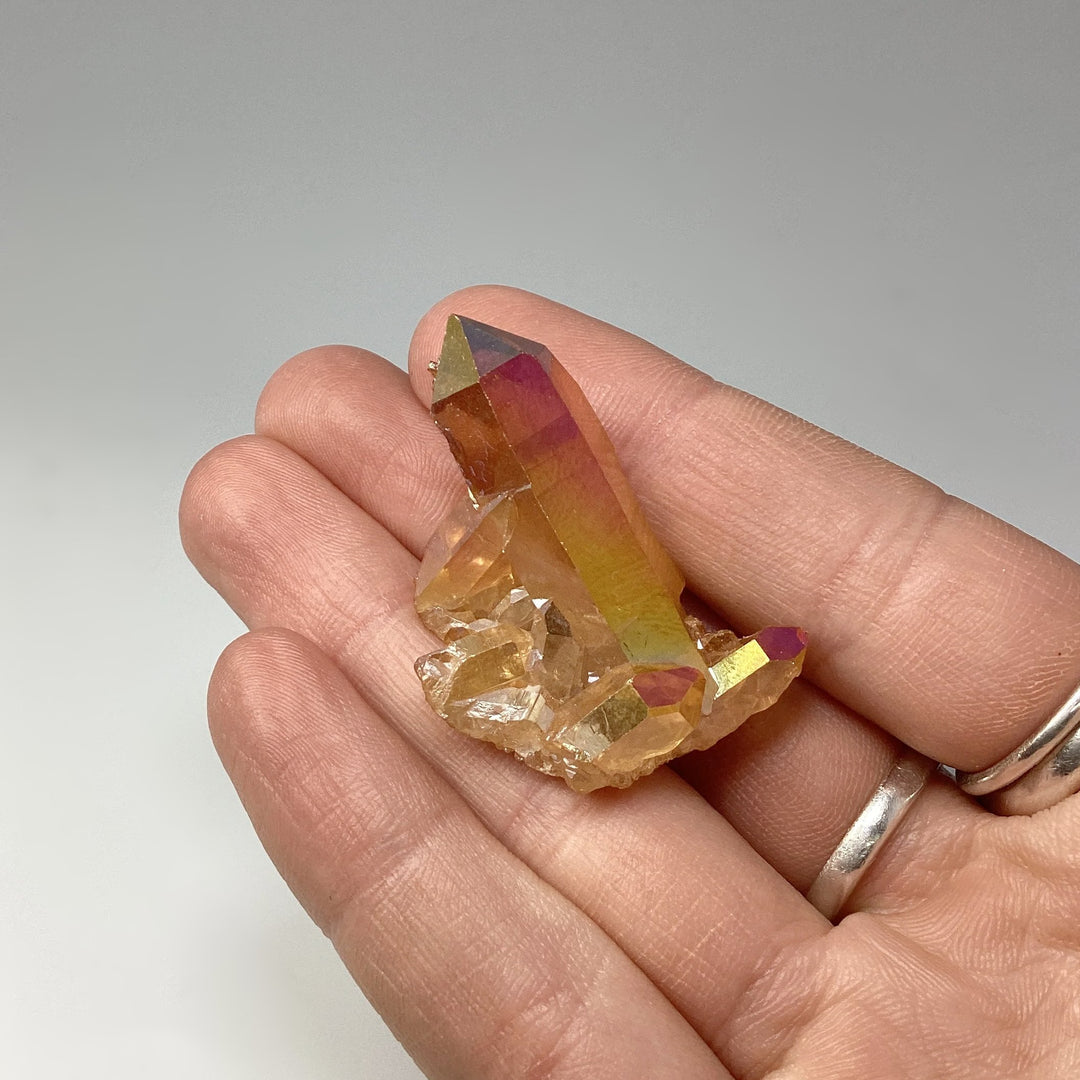 Sunset Aura Quartz Cluster - Rocks and Gems Canada