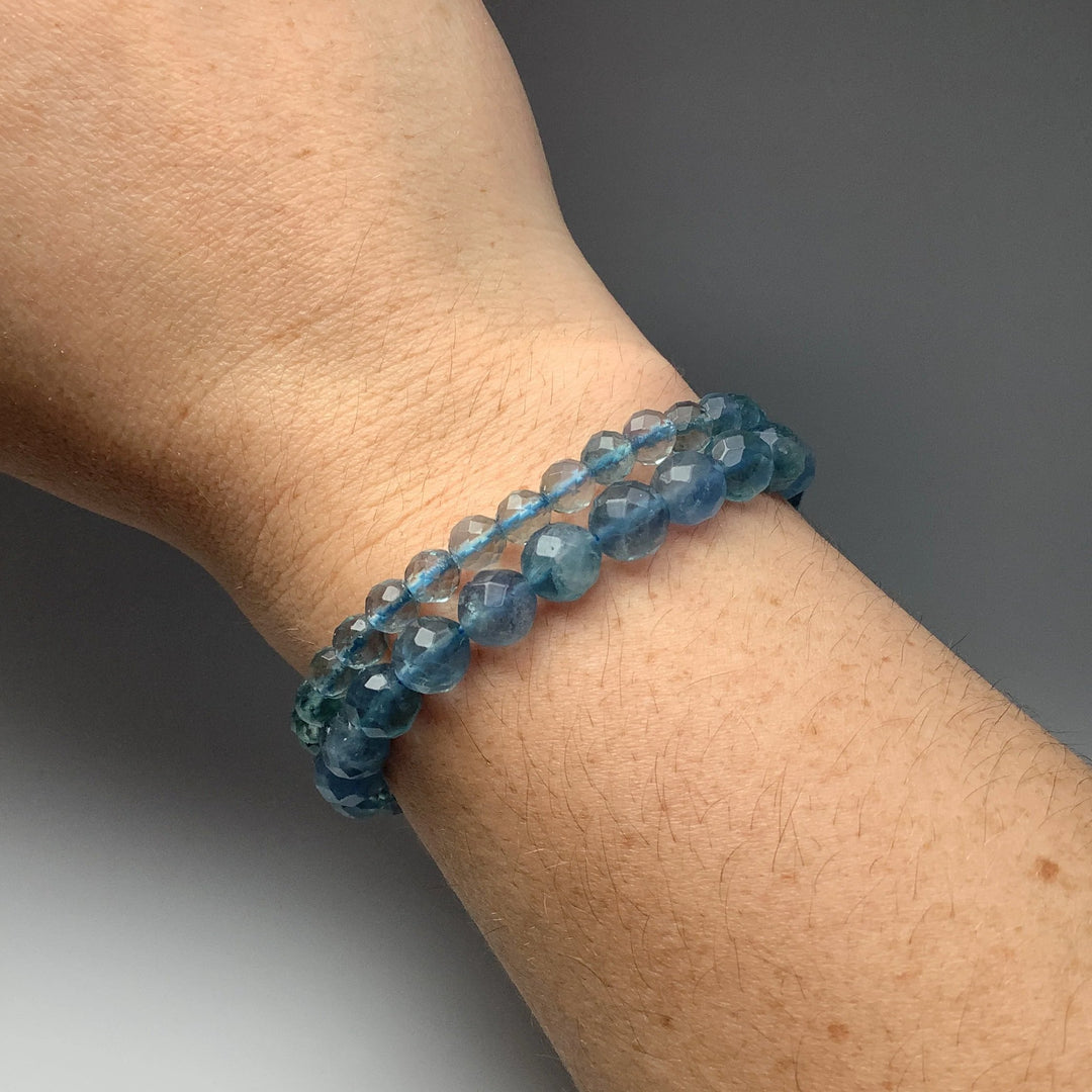 Blue Fluorite Faceted Beaded Bracelet - Rocks and Gems Canada