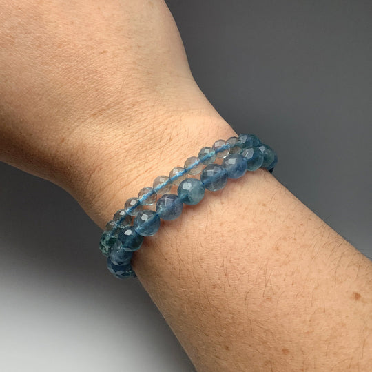 Blue Fluorite Faceted Beaded Bracelet - Rocks and Gems Canada