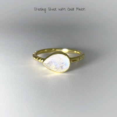 Rainbow Moonstone Ring