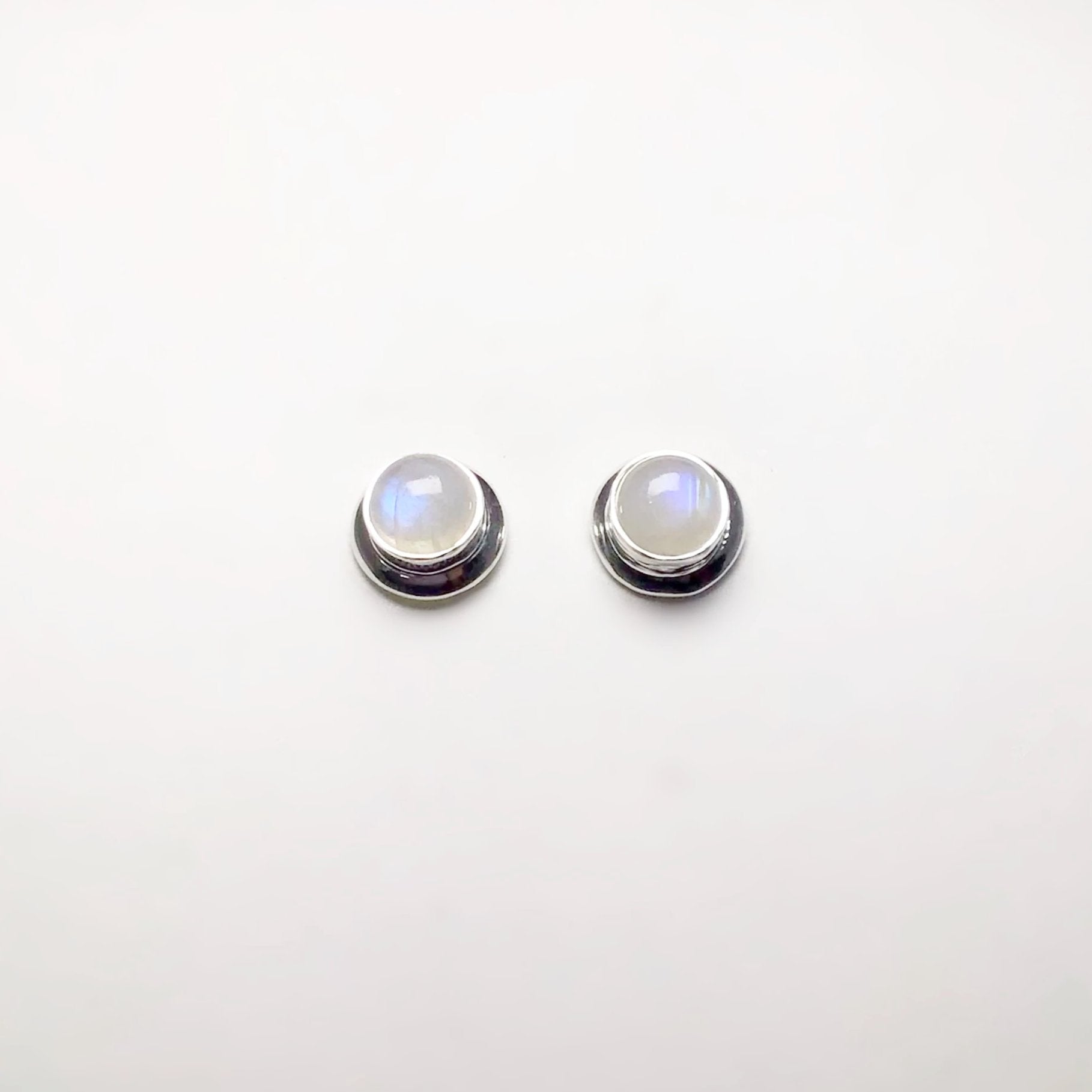 Rainbow Moonstone Stud Earrings - Rocks and Gems Canada