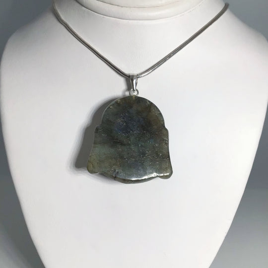 Labradorite Happy Buddha Head Pendant - Rocks and Gems Canada