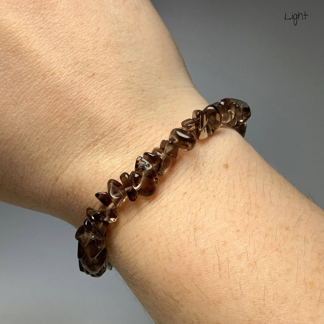 Smoky Quartz Chip Beaded Bracelet - Rocks and Gems Canada