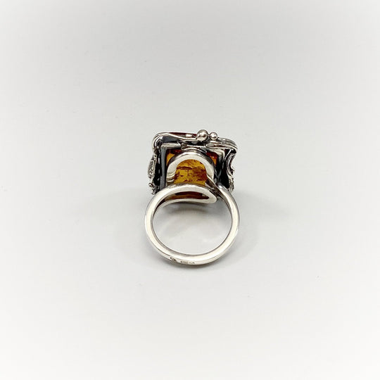 Cognac Amber Ring - Rocks and Gems Canada