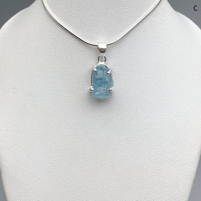 Raw Aquamarine Pendant at $125