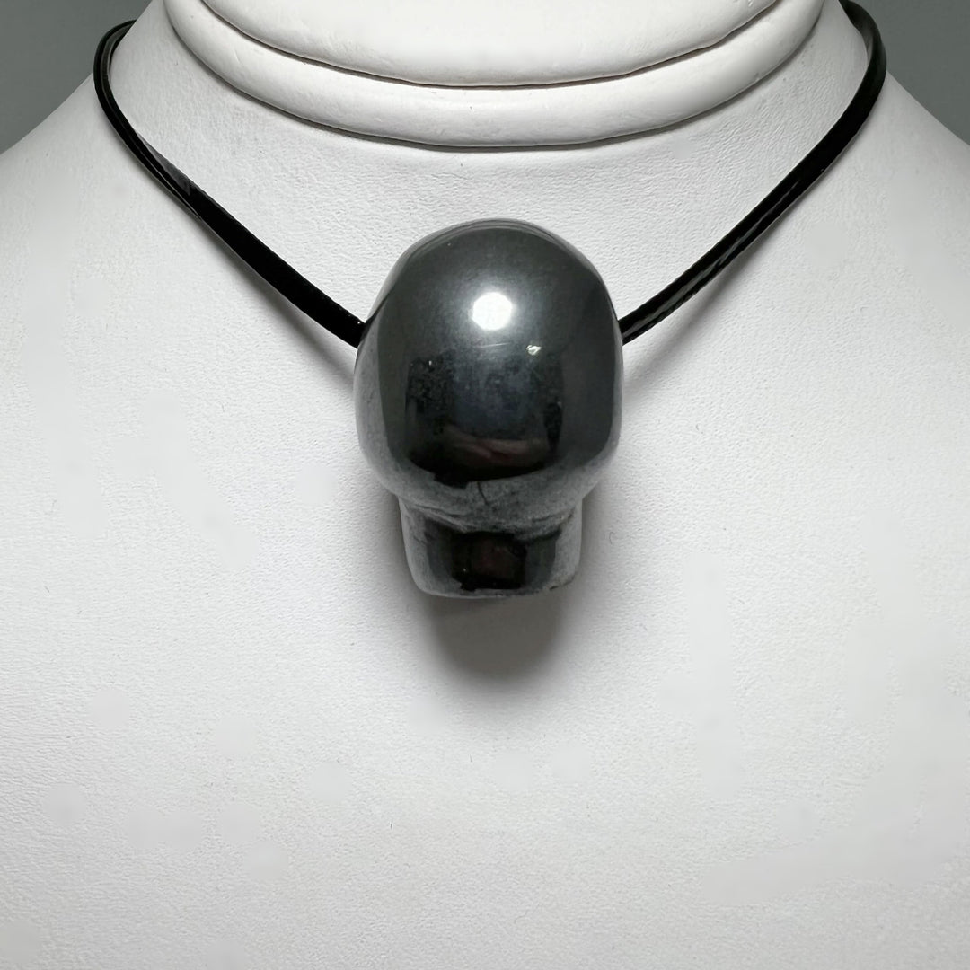 Hand Carved Stone Skull Drilled Pendant - Rocks and Gems Canada