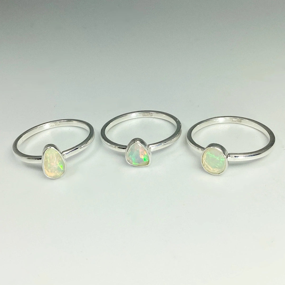 Faceted Ethiopian Fire Opal Ring - Rocks and Gems Canada