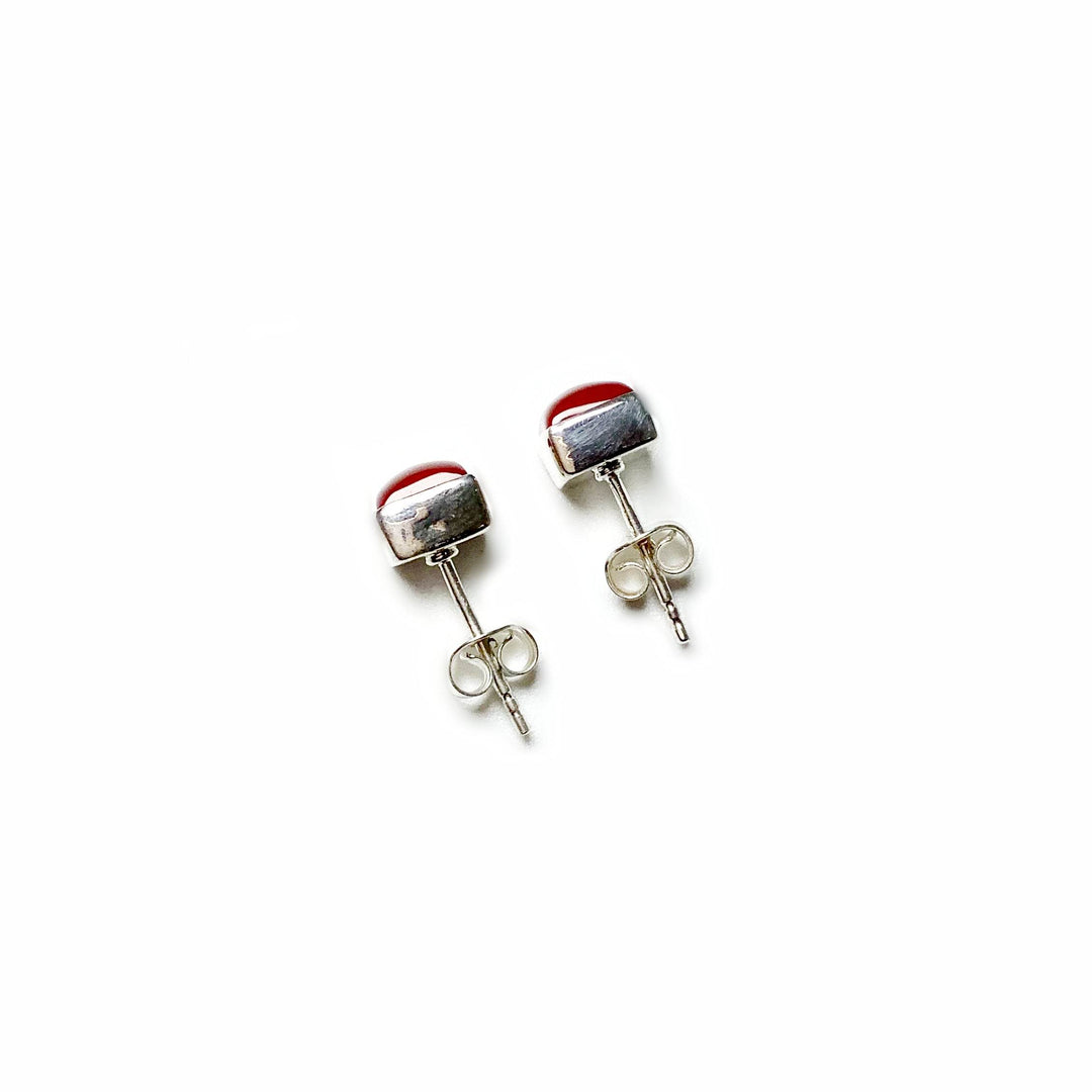 Carnelian Agate Stud Earrings - Rocks and Gems Canada