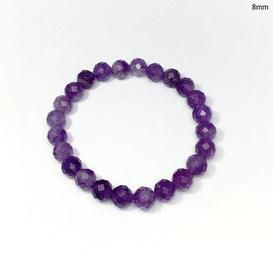 Amethyst Faceted Beaded Bracelet - Rocks and Gems Canada