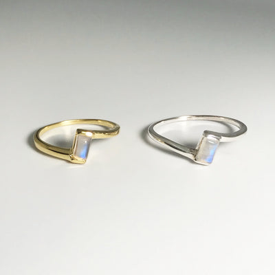 Rainbow Moonstone Ring