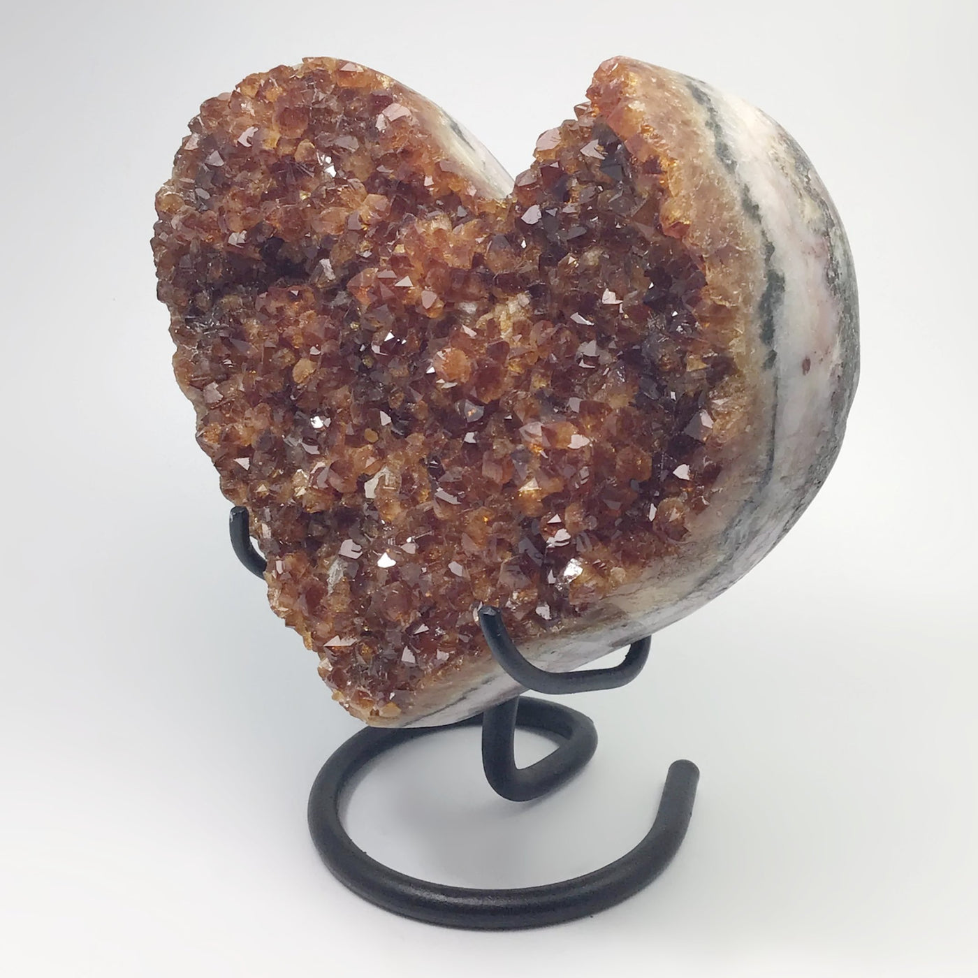 Citrine Druze Cluster Heart On Stand