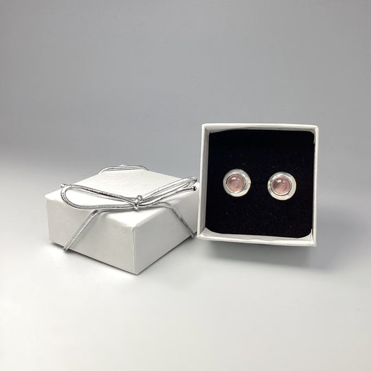 Rose Quartz Stud Earrings - Rocks and Gems Canada