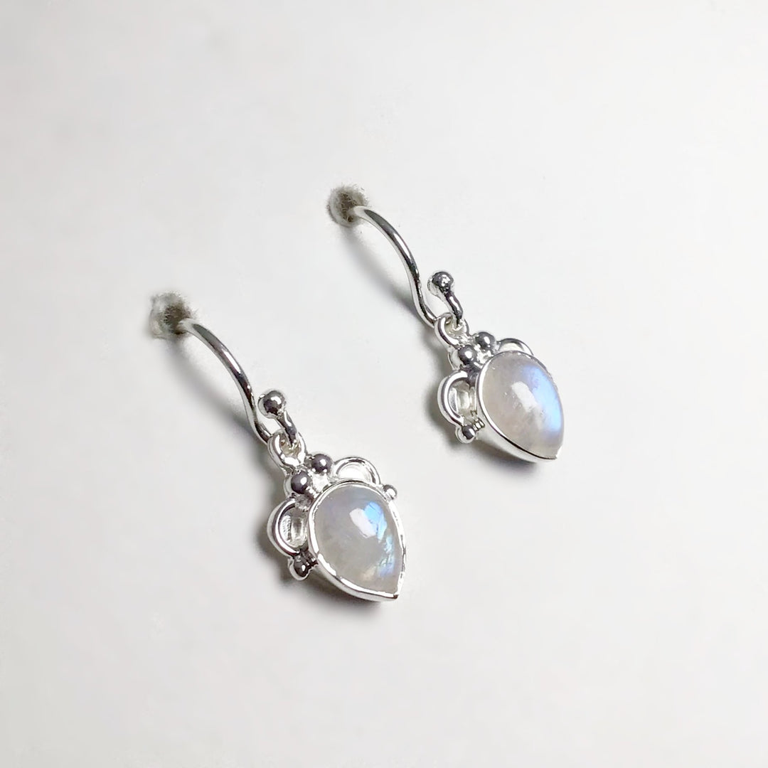 Rainbow Moonstone Dangle Earrings - Rocks and Gems Canada