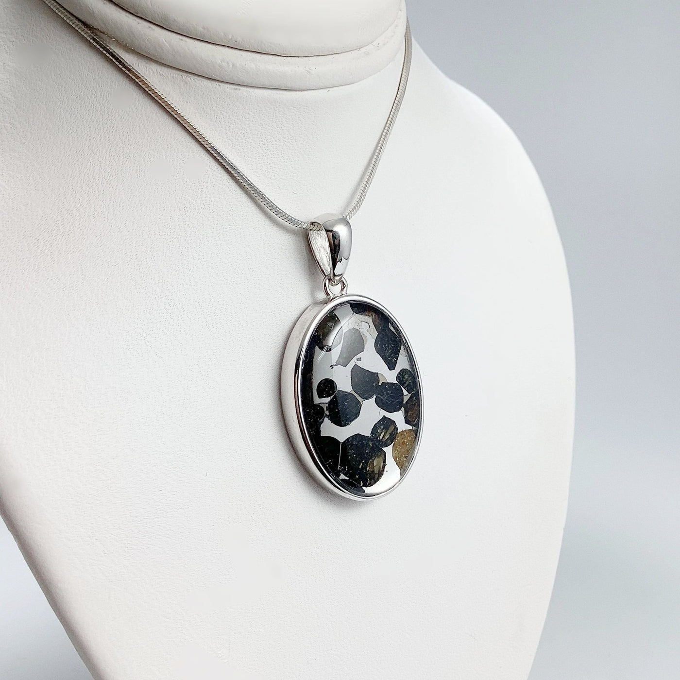 Sericho Meteorite Oval Pendant