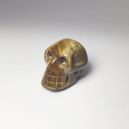 Carved Tiger Eye Skull - Rocks and Gems Canada