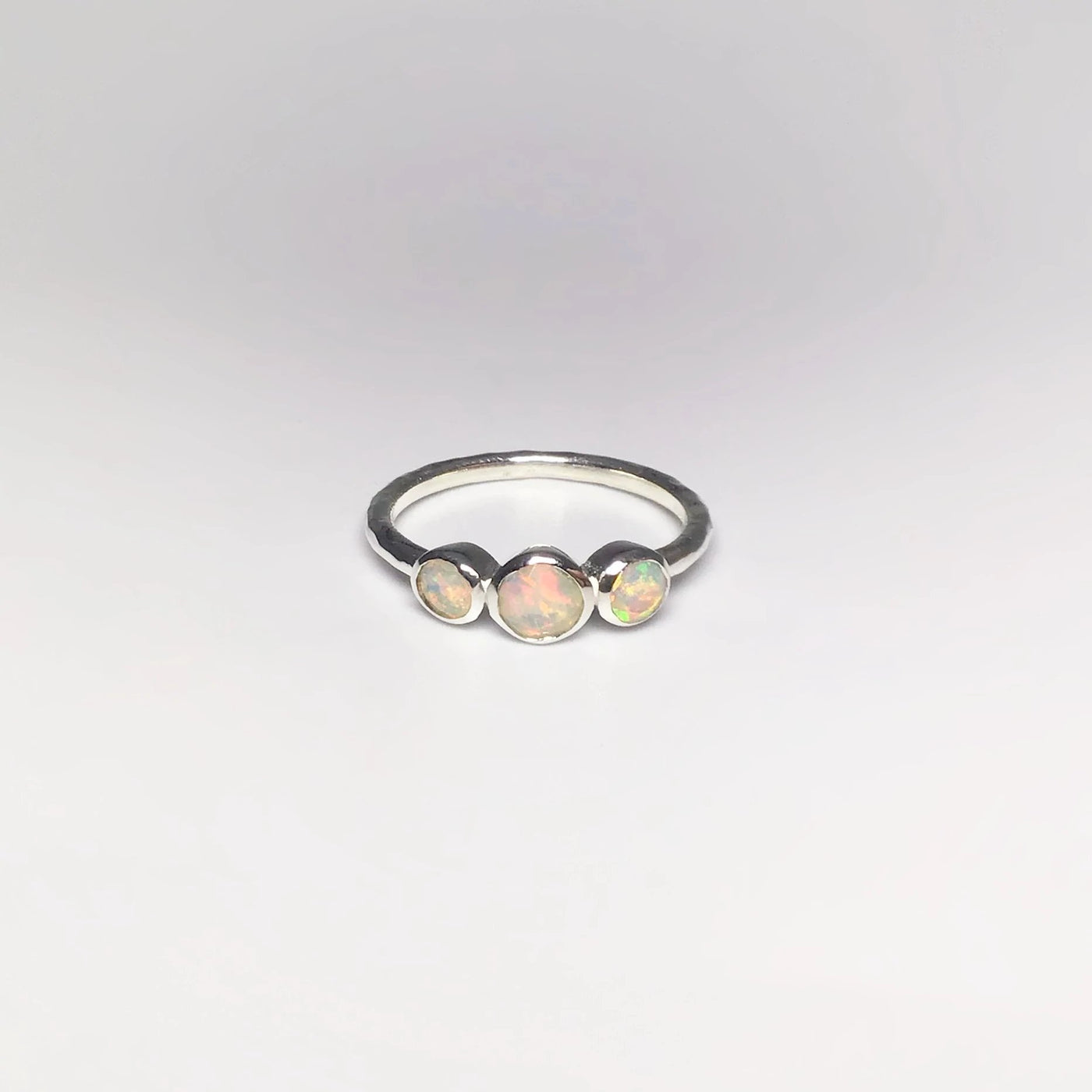 Faceted Ethiopian Fire Opal Ring