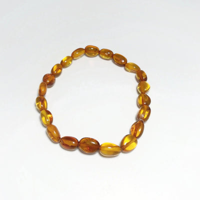 Cognac Amber Beaded Bracelet