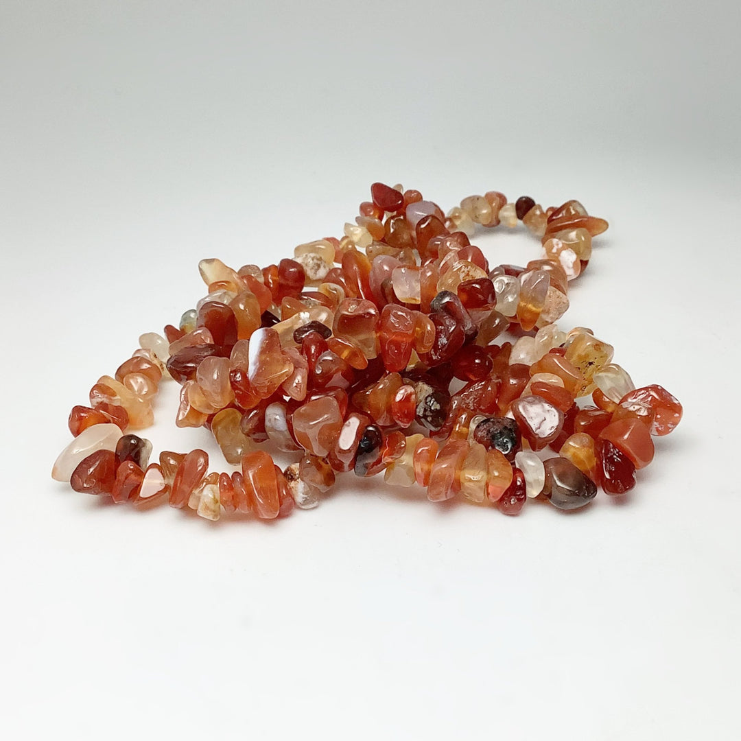 Mixed Carnelian Agate Chip Beaded Bracelet - Rocks and Gems Canada