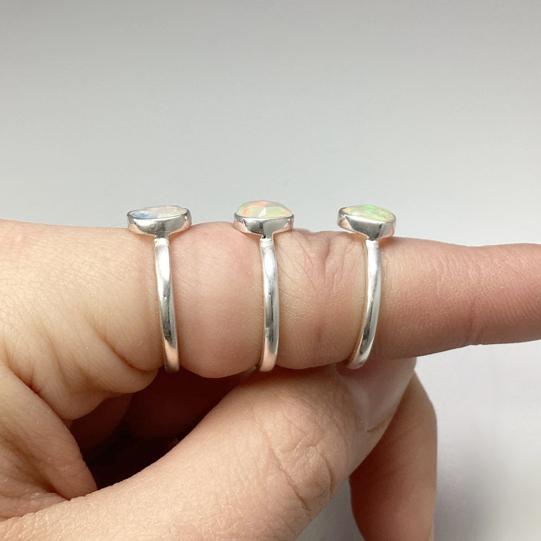 Faceted Ethiopian Fire Opal Ring - Rocks and Gems Canada