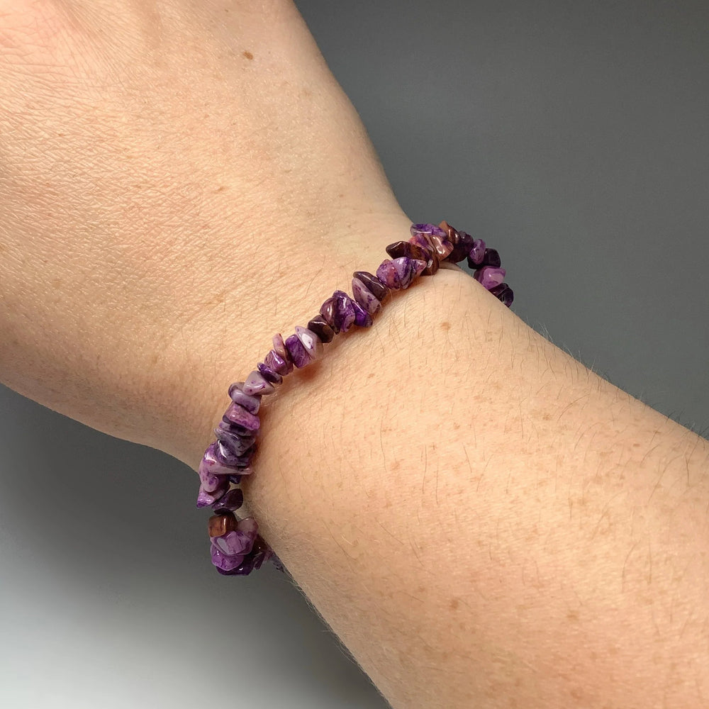 Purple Crazy Lace Agate Chip Beaded Bracelet - Rocks and Gems Canada