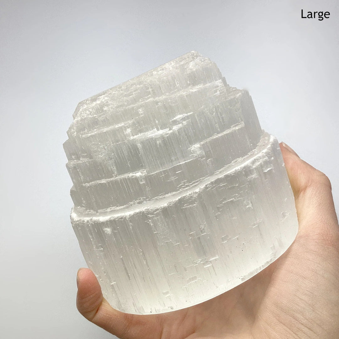 Selenite Candle Holder - Rocks and Gems Canada