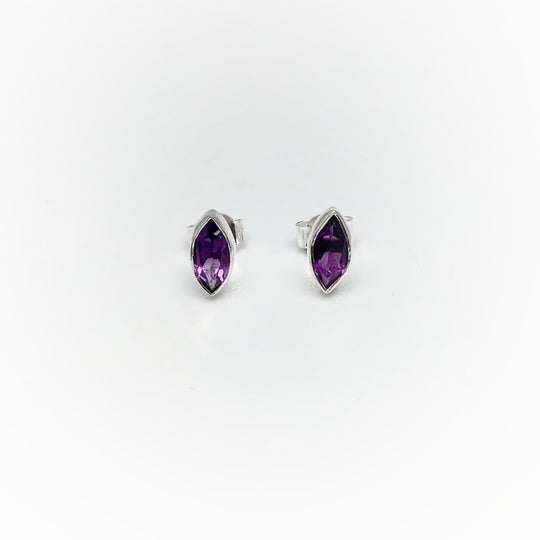 Amethyst Stud Earrings - Rocks and Gems Canada