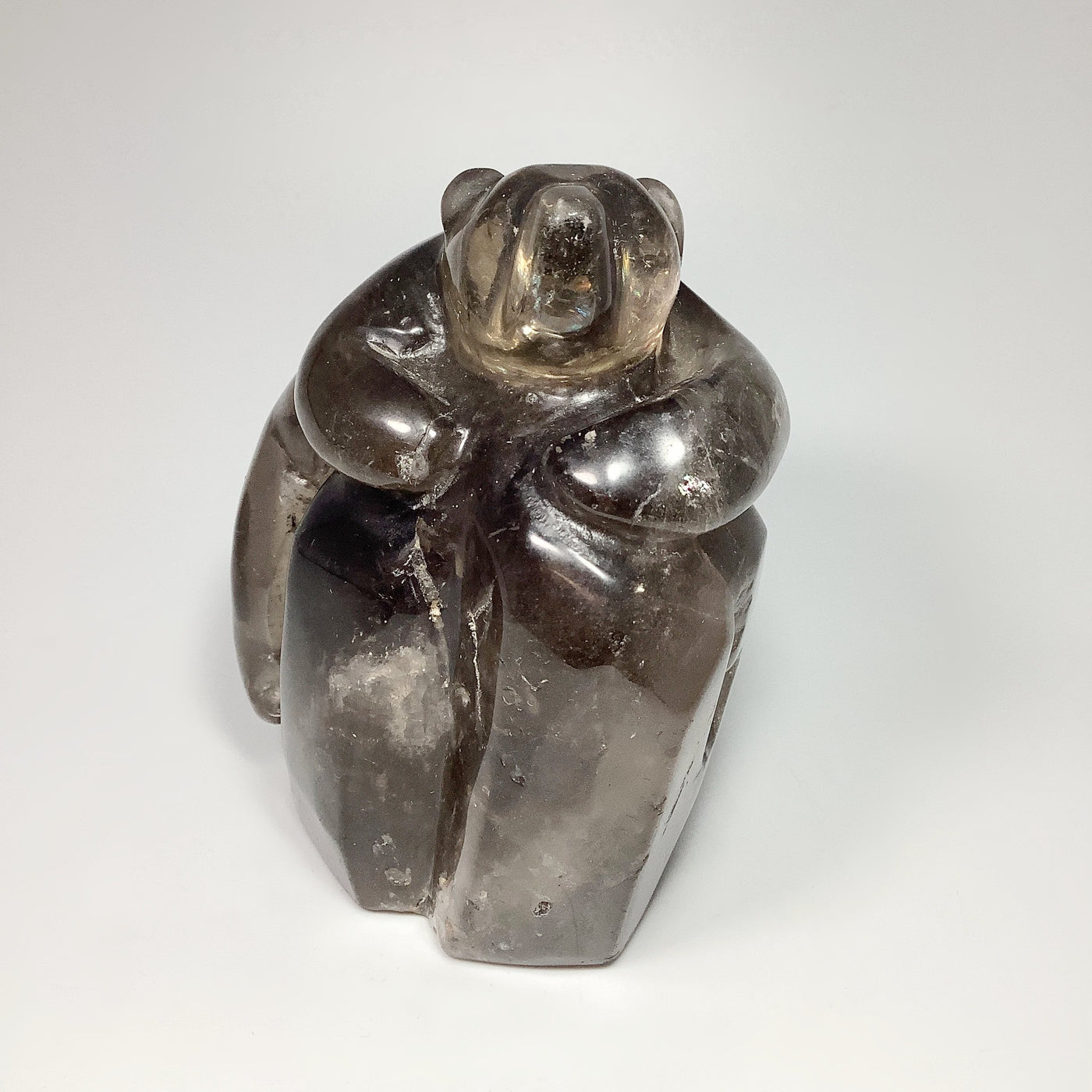 Smoky Quartz Bear Carving