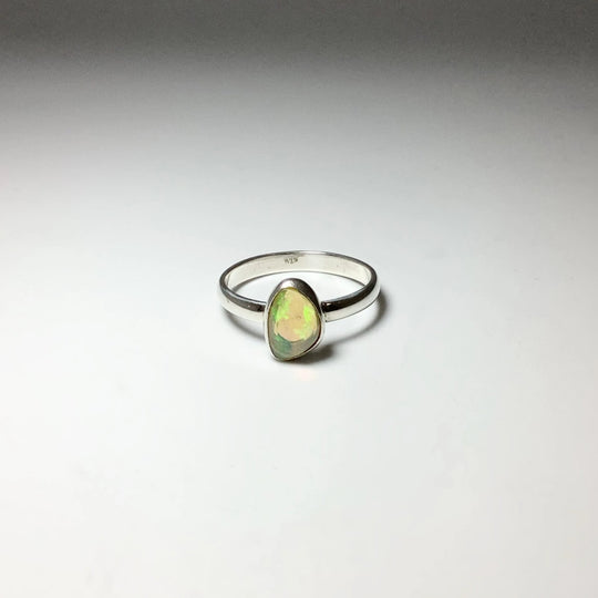 Faceted Ethiopian Fire Opal Ring - Rocks and Gems Canada