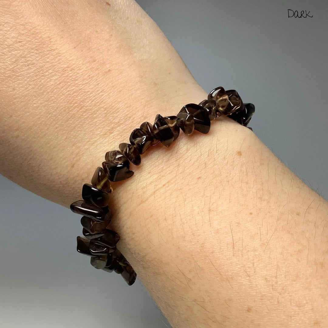 Smoky Quartz Chip Beaded Bracelet - Rocks and Gems Canada