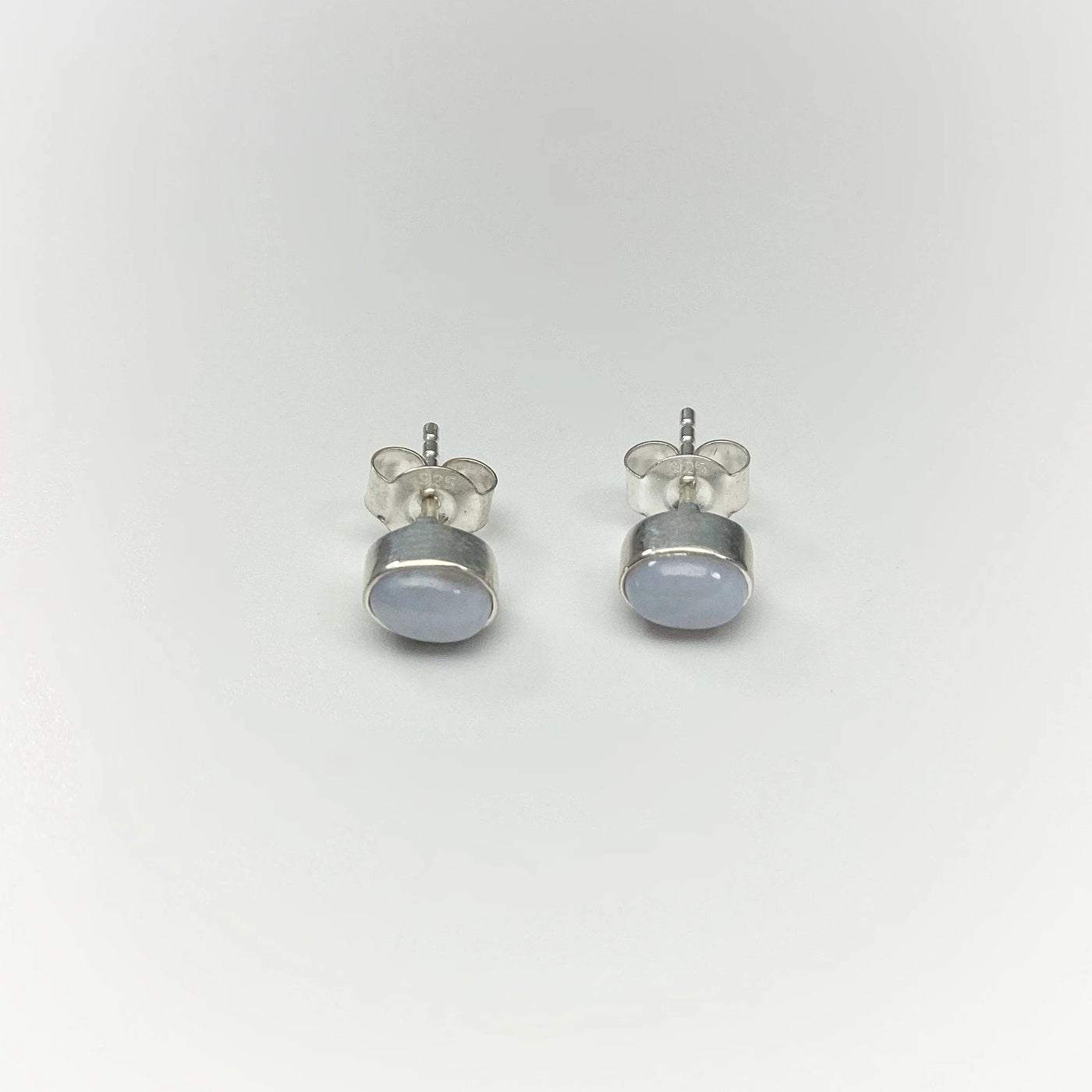 Blue Lace Agate Stud Earrings