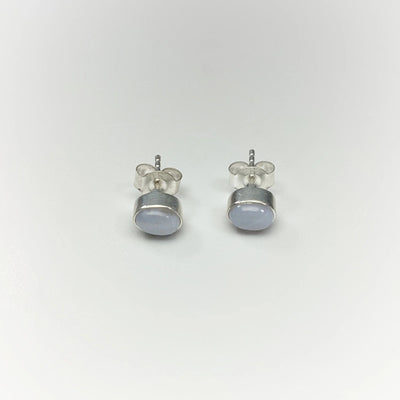 Blue Lace Agate Stud Earrings