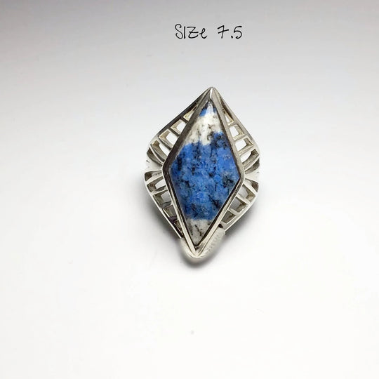 K2 Granite Azurite Ring - Rocks and Gems Canada