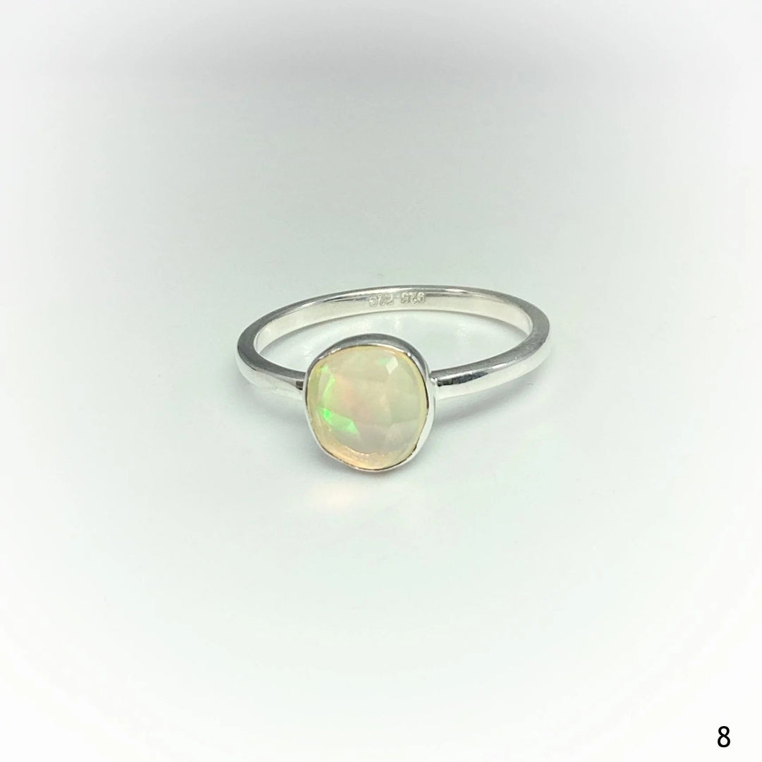 Faceted Ethiopian Fire Opal Ring - Rocks and Gems Canada