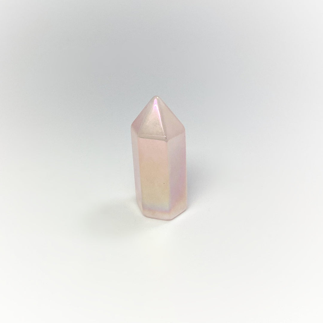 Polished Opalescent Rose Quartz Point - Rocks and Gems Canada