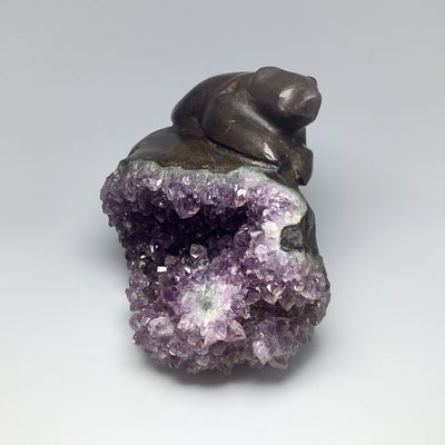 Amethyst Bear Carving