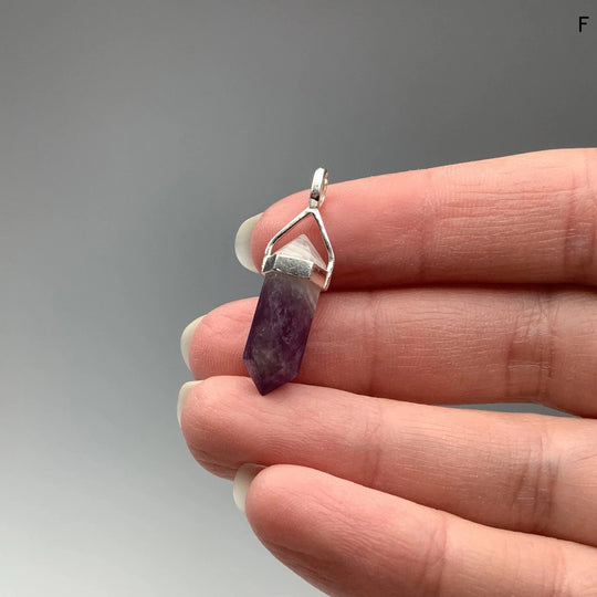 Chevron Amethyst Double Terminated Point Pendant - Rocks and Gems Canada