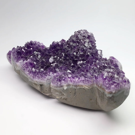 Amethyst Druze Cluster Leaf Carving - Rocks and Gems Canada