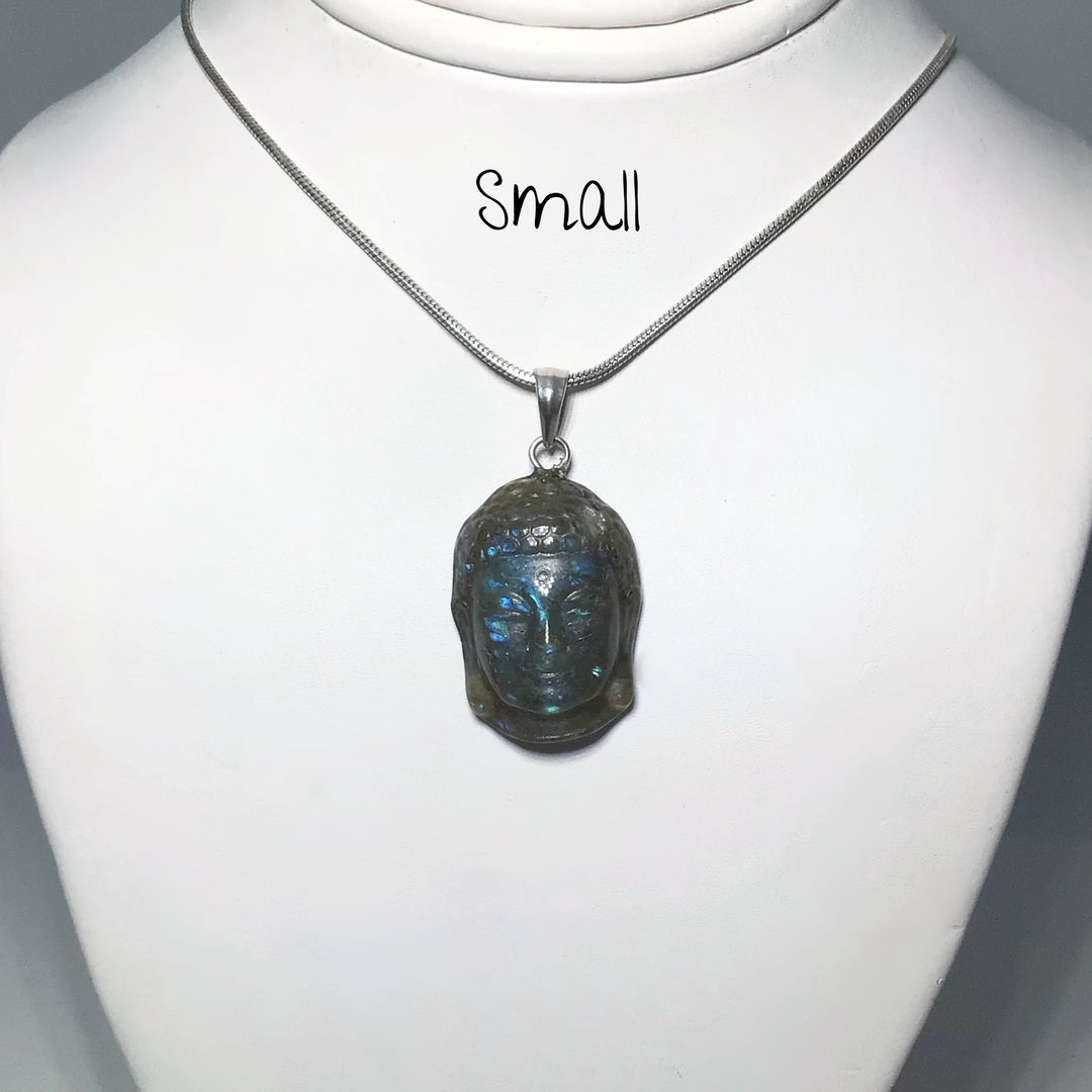 Labradorite Buddha Head Pendant - Rocks and Gems Canada