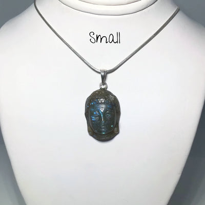 Labradorite Buddha Head Pendant