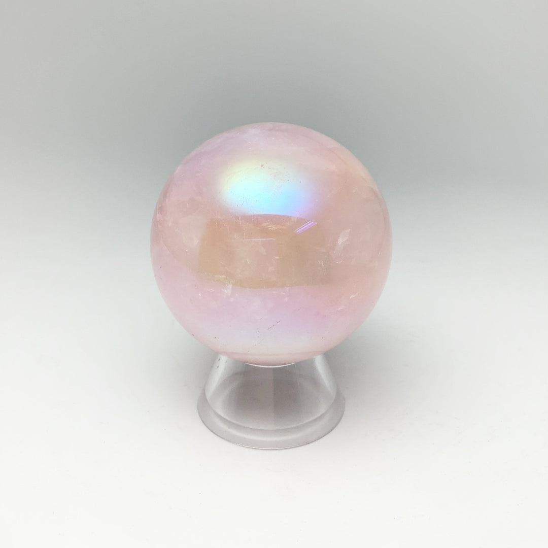 Aura Rose Quartz Sphere - Rocks and Gems Canada